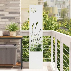vidaXL Tela de Privacidade para Jardim Fretwork Branco 32 x 140 cm