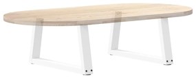 Pés para mesa de centro em V, 2 peças, branco, 60x(30-31,3) cm, aço