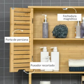 Armário de Casa de Banho para Sanita/Máquina de Lavar Cabah em Bambu -