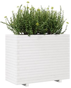 Vaso/floreira de jardim 90x40x72 cm pinho maciço branco