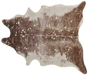 Tapete em pele sintética de vaca castanha creme e dourado 130 x 170 cm BOGONG Beliani