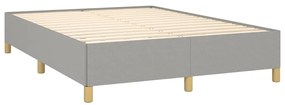 Estrutura de cama sem colchão 140x200 cm tecido cinzento-claro