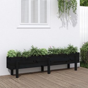 vidaXL Canteiro elevado de jardim 160x30x38 cm pinho maciço preto