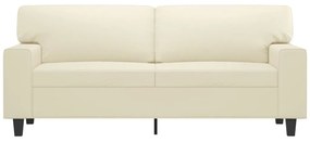 Sofá de 2 lugares 140 cm couro artificial cor creme