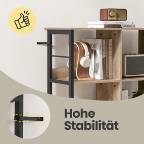 Estante para livros com 9 compartimentos 100 x 30 x 103,1 cm, castanho-preto