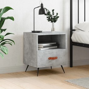 vidaXL Mesa de cabeceira derivados de madeira cinza cimento