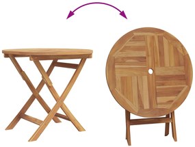 Conjunto Bistro de Jardim em 3 Peças Madeira Sólida de Acácia