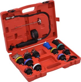 vidaXL 18 pcs teste pressão sistema refrigeração e tampa do radiador