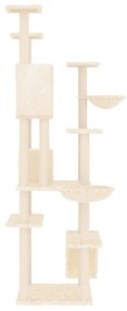 Árvore p/ gatos c/ postes arranhadores sisal 191 cm cor creme