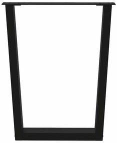 Pernas para mesa de jantar em V 3 peças, preto, 70x(72-73,3) cm, aço
