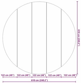 Folha de Fundo para Piscina Preta Ø610 cm - Tecido Não Tecido Redondo.