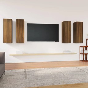 Móveis de TV 4 pcs 30,5x30x90 cm madeira cor carvalho castanho