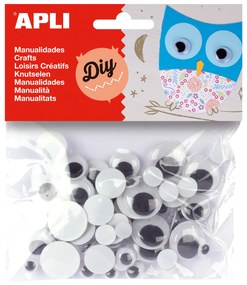 Kit Manualidades Olhos Móveis Pretos 75un. – Apli