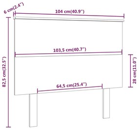 Cabeceira de cama 104x6x82,5 cm pinho maciço branco