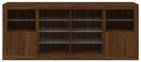 Aparador com luzes LED 163x37x67 cm carvalho castanho