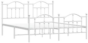 Estrutura de cama com cabeceira e pés 160x200 cm metal branco