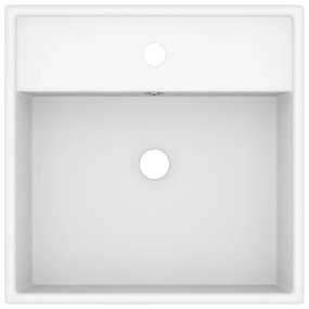 Lavatório luxuoso quadrado 41x41 cm cerâmica branco mate