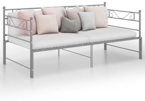 324772 vidaXL Estrutura sofá-cama de puxar 90x200 cm metal cinzento