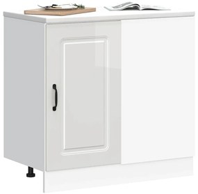Armário de cozinha baixo Kalmar branco alto brilho