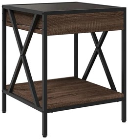 Mesa de centro luzes LED Infinity 40x40x49 cm carvalho castanho