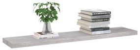 Prateleiras de parede 2 pcs 120x23,5x3,8cm MDF cinzento-cimento