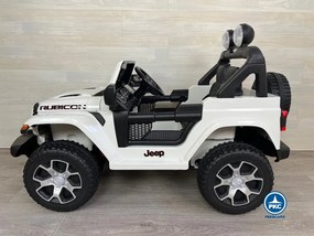 Carro eletrico crianças Jeep Wrangler Rubicon MP4 12V 2.4G Branco