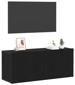 Gabinete de TV vidaXL Preto Carvalho 100x30x41 cm Madeira de Engenhari