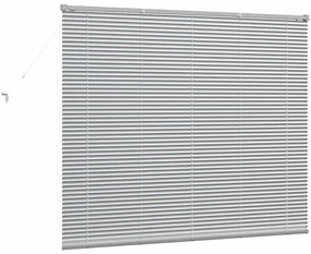 Persiana de Janela com cortinas Manual Prata 80 x 130 cm Alumínio