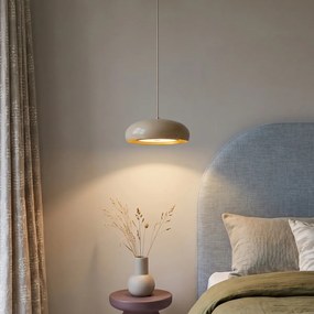 Candeeiro Suspenso Retro Taupe com Abajur de Metal 2 Luzes - Macaron
