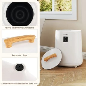 Aquecedor de toalhas para banheiro de 18 L com tela LED e desligamento automático Cesto portátil para toalhas branco