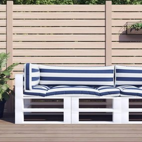Almofadões p/ paletes 3 pcs tecido oxford riscas azul/branco