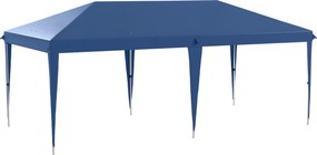 Outsunny Tenda Dobrável 6x3 m Tenda de Jardim para Festas e Eventos Portátil com Bolsa de Transporte Tecido Oxford para Exterior Anti-UV Azul | AOSOM Portugal
