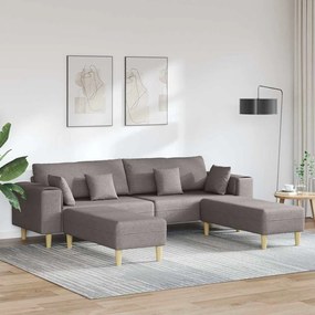 vidaXL Sofá de Tecido 3 pcs Cinzento-acastanhado 208 cm tecido