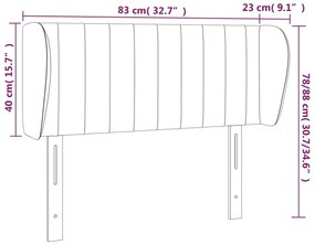 Cabeceira de cama c/ abas tecido 83x23x78/88 cm preto