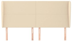Cabeceira de cama c/ abas tecido 163x23x118/128 cm creme