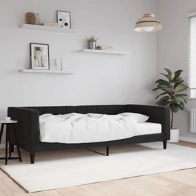 Sofá-cama com colchão 100x200 cm veludo preto