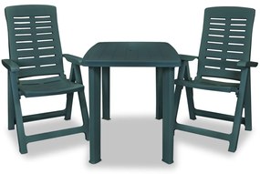 Conjunto bistrô 3 pcs plástico verde