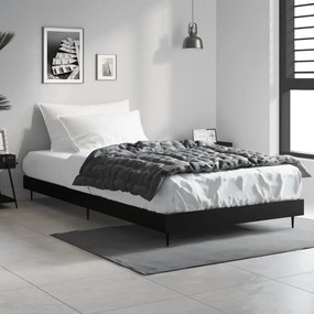 Estrutura de cama 90x200 cm derivados de madeira preto