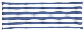 Almofadão p/ banco jardim 150x50x7 cm tecido oxford azul/branco