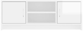 Móvel p/ TV 102x30x37,5 cm derivados madeira branco brilhante