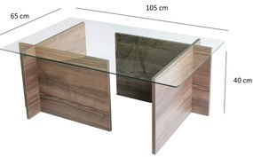 Mesa de Centro Escape – Nogueira – 105 cm x 40 cm x 65 cm