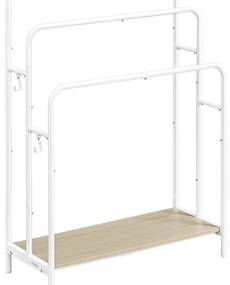 Toalheiro com 3 calhas 70 x 30 x 100 cm Branco + bege natural