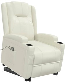 Poltrona elevatória couro artificial branco nata