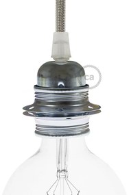 Kit de casquilho E27 em metal com união dupla para abajur