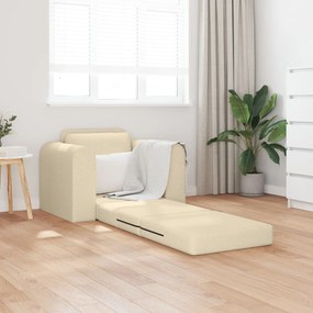 Sofá Cama 2 em 1 Creme 98x71x83 cm Tecido