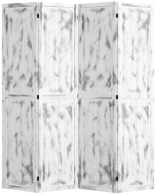 HOMCOM Biombo Dobrável de 4 Painéis Separador de Ambientes Elegante para Dormitórios Sala de Estar 160,5x170cm Branco Rústico