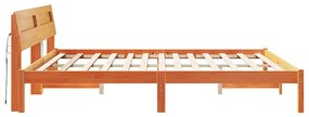 Estrutura da Cama Castanho 200 x 200 cm Madeira maciça