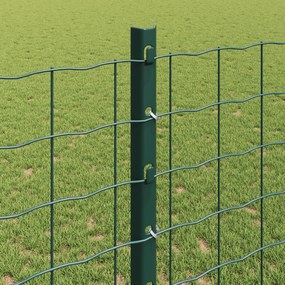 Postes de Cerca 44 pcs U-Channel Verde 160 cm Aço