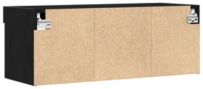 Armário de TV vidaXL com luzes LED Carvalho Preto 80x30x30 cm