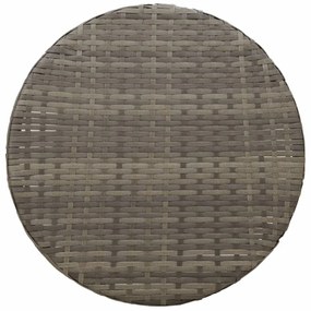 3 pcs conjunto bistrô com almofadões vime PE cinza